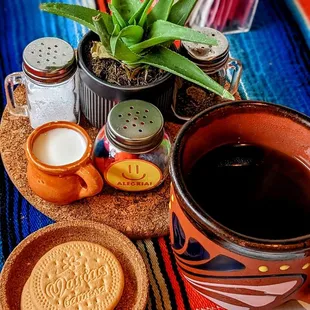 Cafe de olla with Maria's cookies.