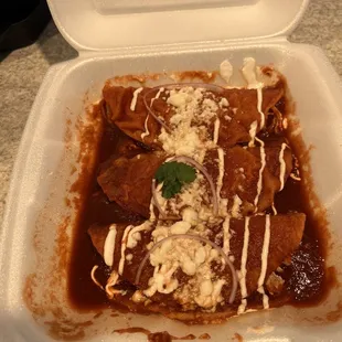 Mole Chicken Enchiladas