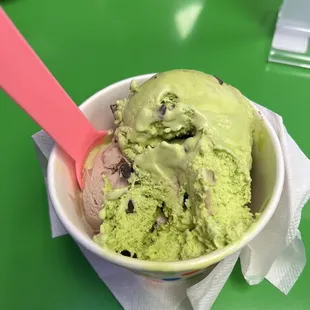 Mint chip and Nutella ice cream
