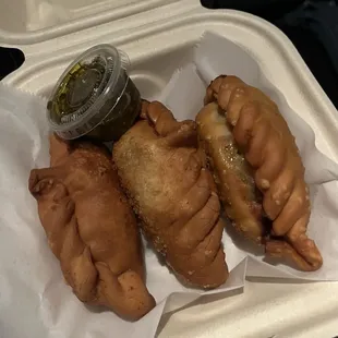 Chicken and beef empanadas