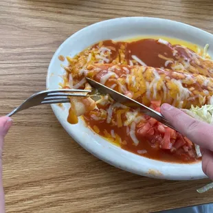 Cheese and onion enchilada