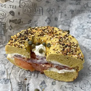 Everything bagel with lox