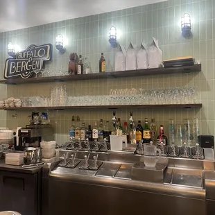 The entire bar setup