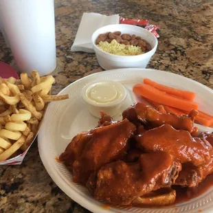 12 wing combo and extra side of fries
