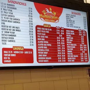 Big menu with lots different flavors!