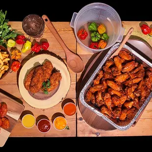 a table full of food