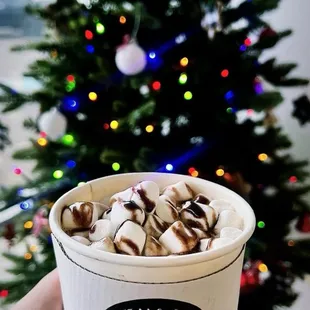 Kids Hot Chocolate with Marshmallows and Chocolate Drizzle