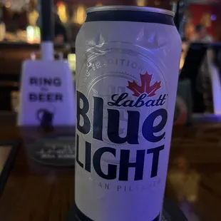 a can of blue light beer