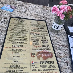 menu