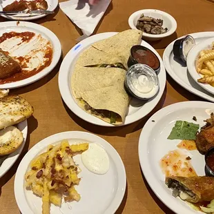 Fried Mozzarella, Cheesy Garlic Bread, Steak Quesadilla, Bacon Cheese Fries, Philly Cheesesteak Egg Rolls.