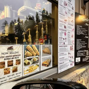 a window with a menu on it