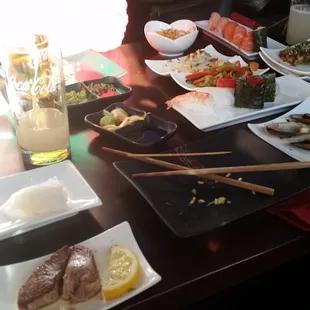 a table full of food