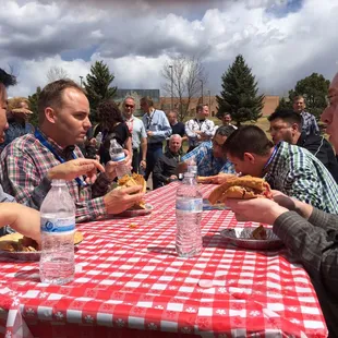 Pie eating contest at Lockheed Martin