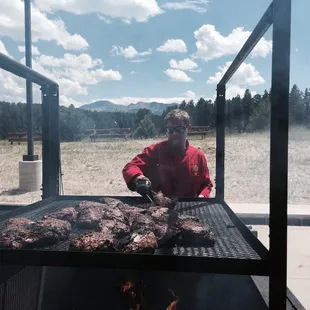 Grilling at Charis Bible College in Woodland Park, CO