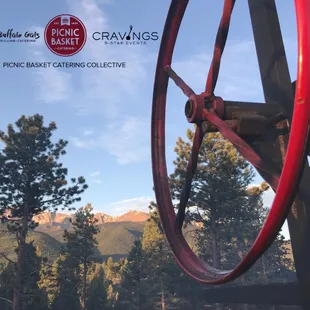 Grilling Santa Maria Style in the great outdoors of Colorado with Pikes Peak in the background