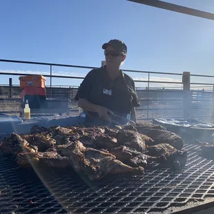 Grilling at Buffalo Adventures for Northwestern Mutual shindig