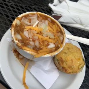 Badlands Chili not bad but it does come with jalepeno corn bread