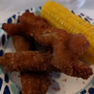 Chicken Tenders and corn