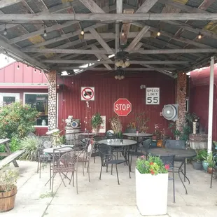 Patio is space but plenty of seating.