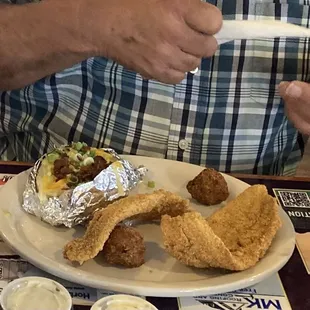 Catfish &amp; baked potato