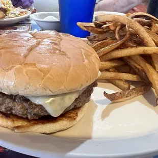 Stuffed burger with bacon  and Swiss  cheese!