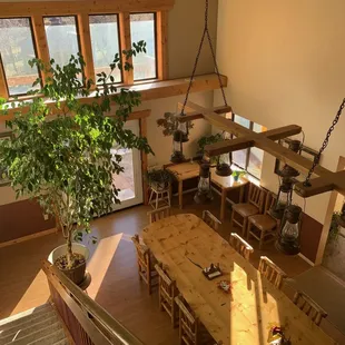 Looking down from the loft
