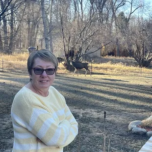 Colleen won the back deck.