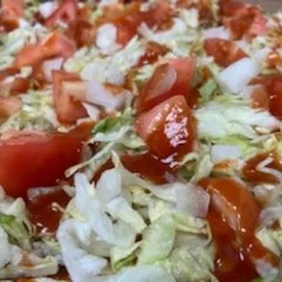 Up close &amp; personal with the taco pizza from Buffalo Pizza