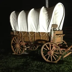 Covered wagon. I can't imagine traveling in one of these!
