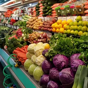 An amazing produce display of really good food
