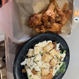 Bone in wings and ceaser salad!!!