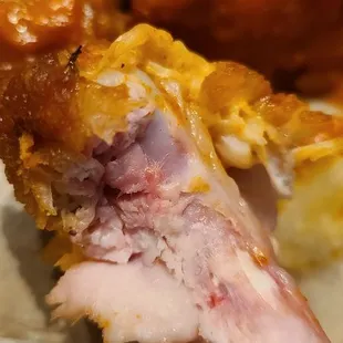 This is apparently extra crispy!  I talked to the manager and he tried to tell me that it&apos;s just cartilage. That&apos;s raw and bloody.