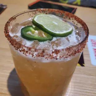 Spicy passion fruit margarita
