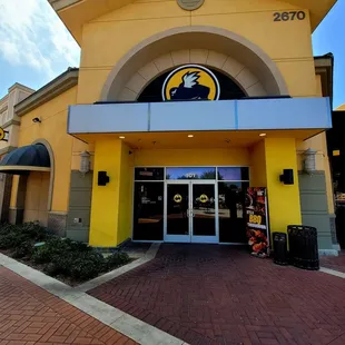 the front of the building