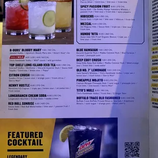Cocktail menu...