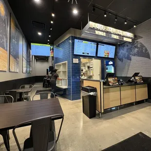 Only 1 4-seater table and 3 2-seater tables.