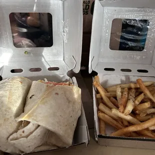 Classic Chicken Wrap and Regular French Fries