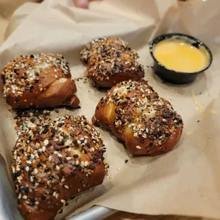Everything bagel pretzel bites