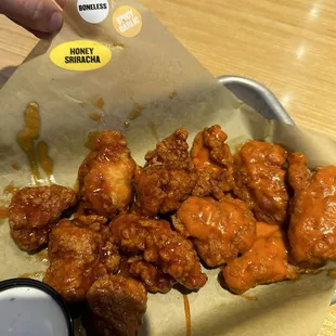 Honey Sriracha and Spicy garlic