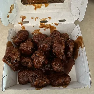 Honey bbq boneless wings