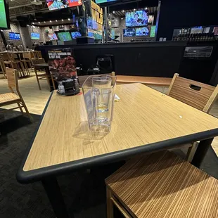Another table that sat with used glassware.