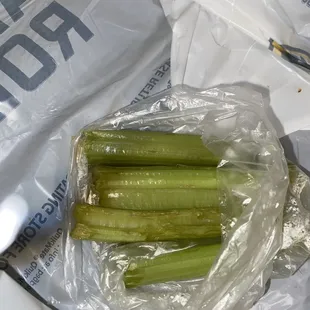 Brown slimy celery