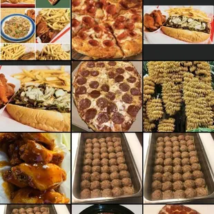 a variety of pizzas