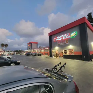 a view of the parking lot