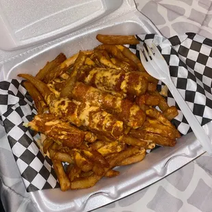 Buffalo fries I substituted the chicken w cheese sticks! So good!