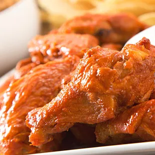 a plate of buffalo wings