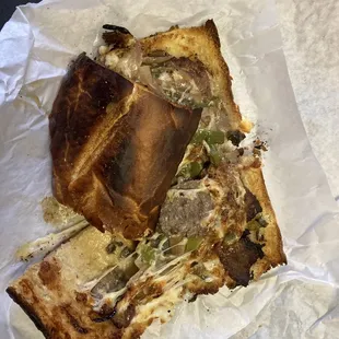 This is the Philly cheesesteak I order through DoorDash. He said he tosses a little more because it goes through DoorDash.