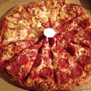Half Pepperoni &amp; Half Pineapple Pepperoni Yummyness! Try Try .. Go Try!