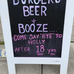 a sign outside