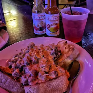 Alligator balls with French bread. So good! And yes, it tastes like chicken.